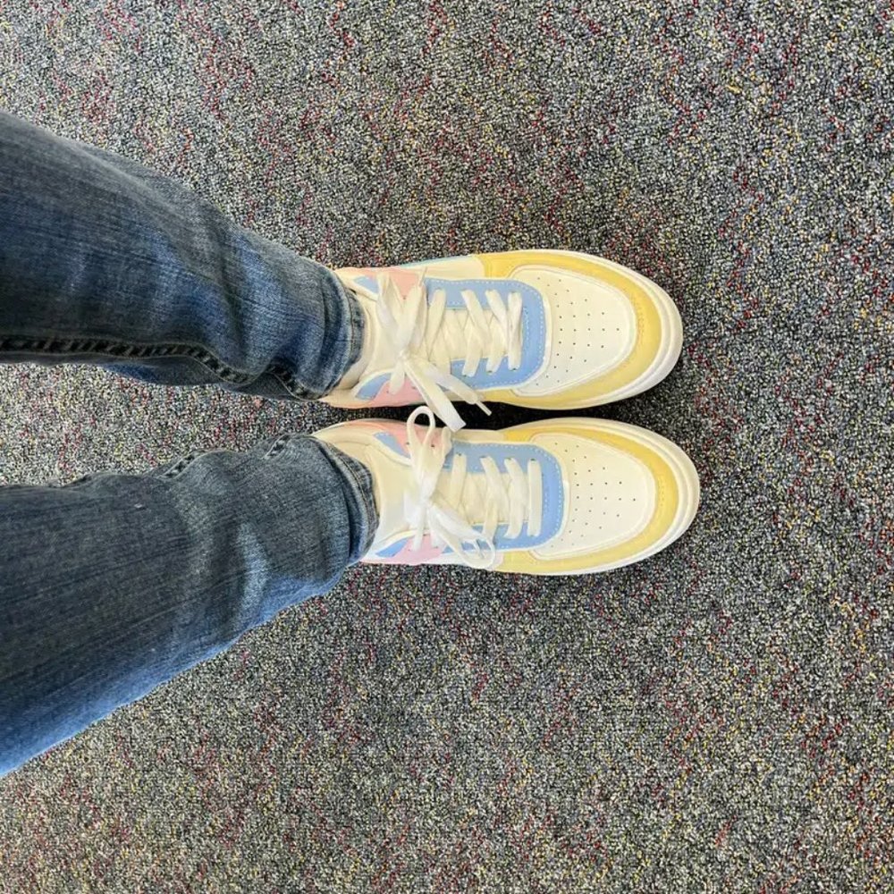 Color Block Lace-up Front Flatform Skate Shoes